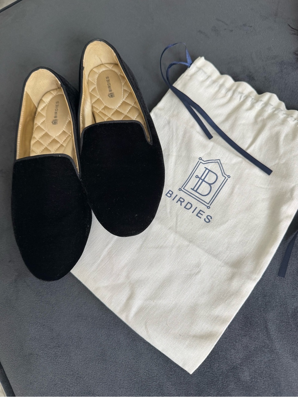 Birdies Black Velvet Men’s Slip-On Loafers